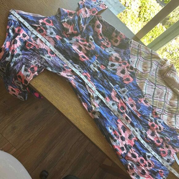 REBE by Debra Weiss Floral A-Line Dress Handmade Art-to-Wear Womans size Large - Picture 8 of 11